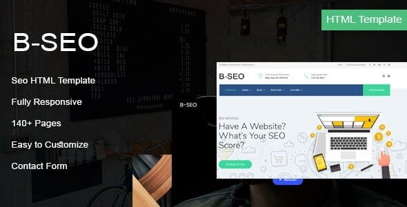 B-Seo modern HTML5 template showcasing a clean professional website layout