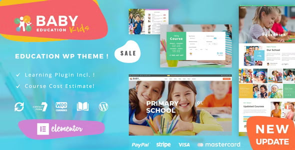 Baby Kids multi-purpose education WordPress theme for schools and children's activities