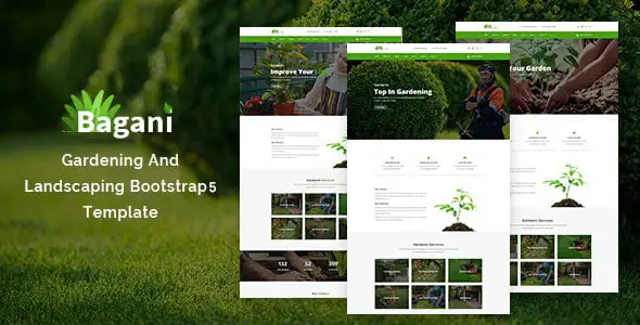 Bagani gardening and landscaping Bootstrap 5 template homepage preview