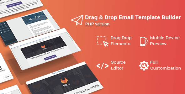 Bal PHP email template builder script with drag-and-drop interface for creating custom email layouts