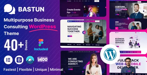 Bastun multipurpose business WordPress theme preview with Elementor and Bootstrap 5