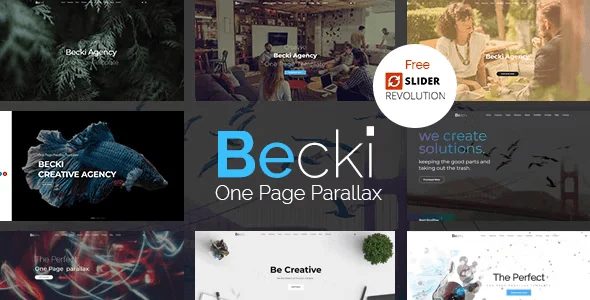 Becki creative one page HTML template with parallax scrolling design