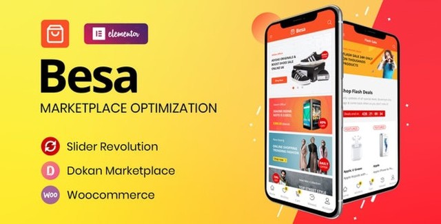 Besa Elementor WooCommerce theme for WordPress with modern mobile-optimized design