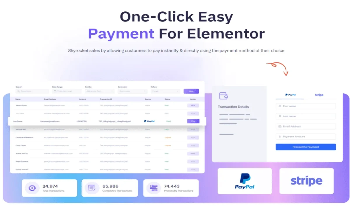 Better Payment Pro Elementor payment plugin for WordPress