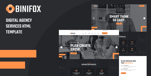 Binifox digital agency HTML5 template homepage preview