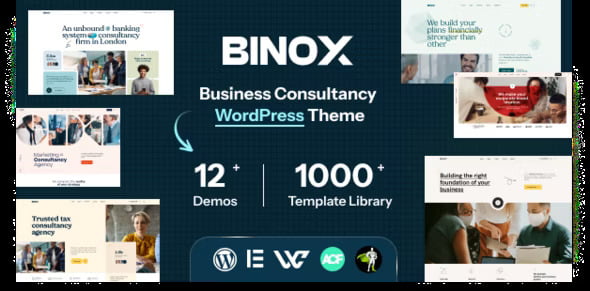 Binox business consulting WordPress theme demo preview