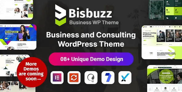 Bisbuzz business consulting WordPress theme with Elementor integration