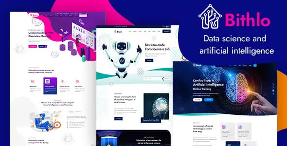 Bithlo Data Science and AI HTML Template preview with responsive Bootstrap 5 design layout
