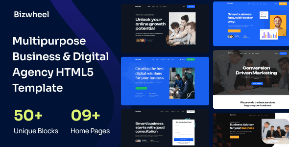 Bizwheel multipurpose HTML5 business template homepage preview