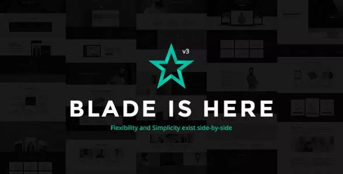 Blade multipurpose WordPress theme showcasing clean responsive website design