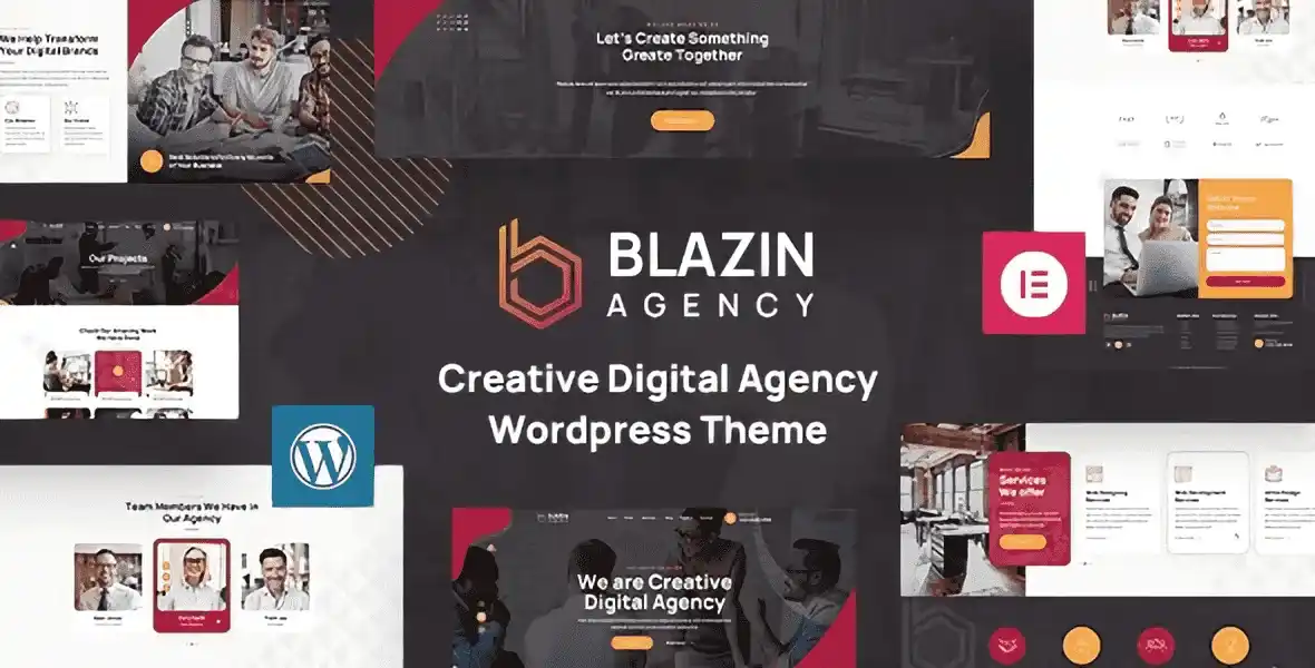 Blazin Agency creative WordPress theme for digital marketing agencies with Elementor PRO and Bootstrap 4