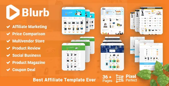 Blurb affiliate marketing HTML template for price comparison and multivendor stores