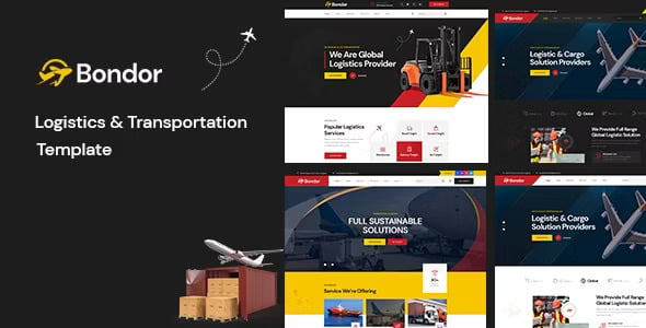 Bondor logistics and transportation HTML5 template responsive demo layout