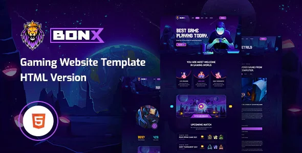 Bonx gaming website HTML5 template