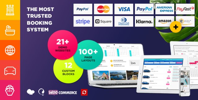 Travel booking WordPress theme dashboard showing hotel, tour, and cruise reservation management interface