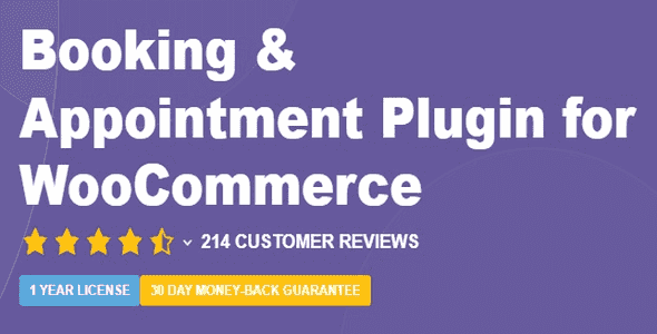 WooCommerce booking plugin interface showing appointment scheduling and reservation management