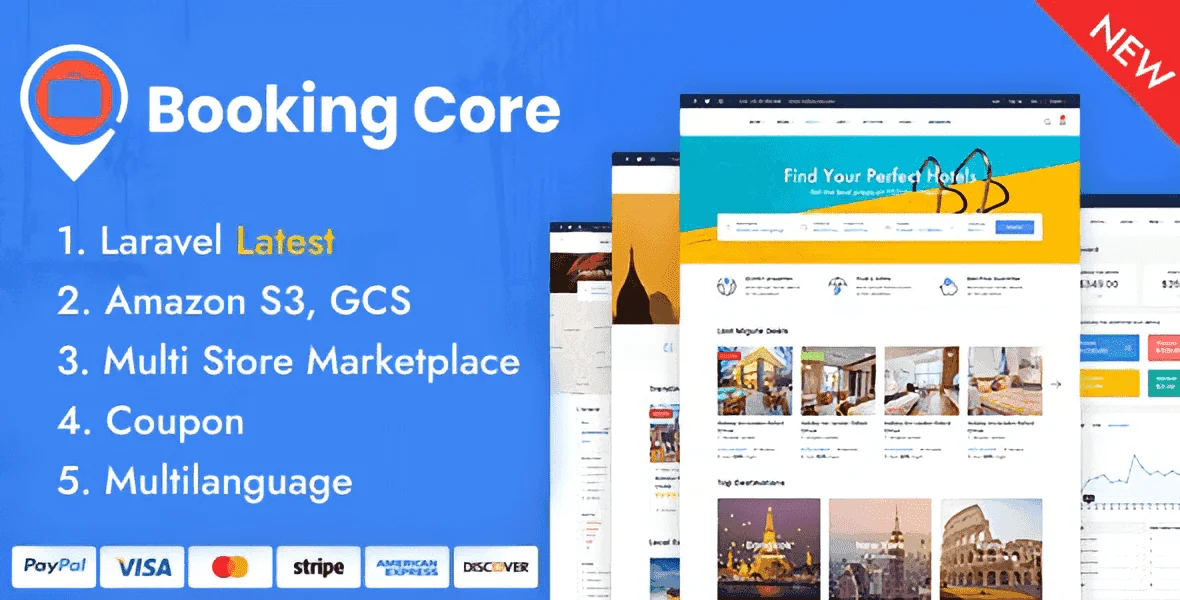 Booking Core Laravel travel booking system dashboard and booking interface