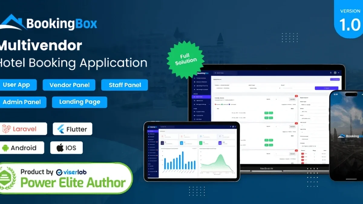 BookingBox multi-vendor hotel booking SaaS PHP script platform interface