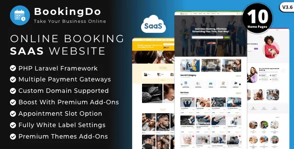 BookingDo multi-business appointment booking SaaS platform dashboard interface