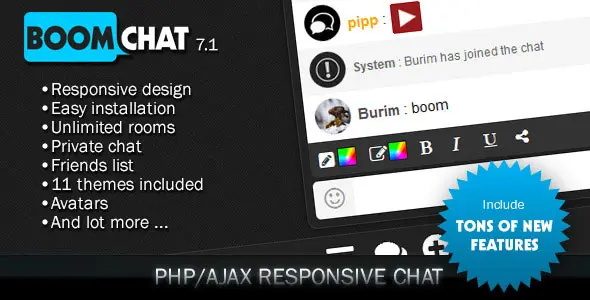 Boomchat responsive PHP AJAX chat script interface