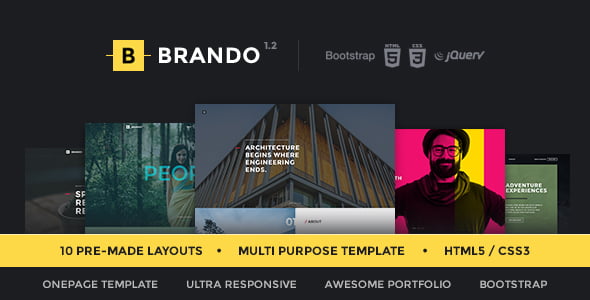 Brando responsive multipurpose one-page HTML template preview