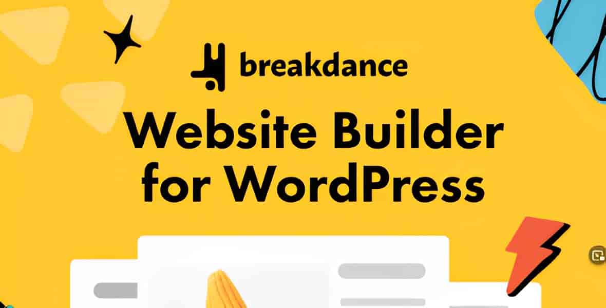 Breakdance WordPress website builder interface showing drag-and-drop design tools
