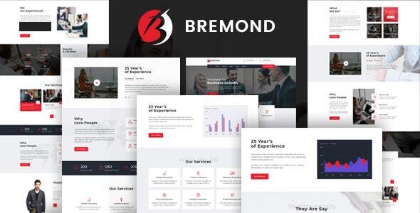 Bremond business consulting WordPress theme homepage demo preview