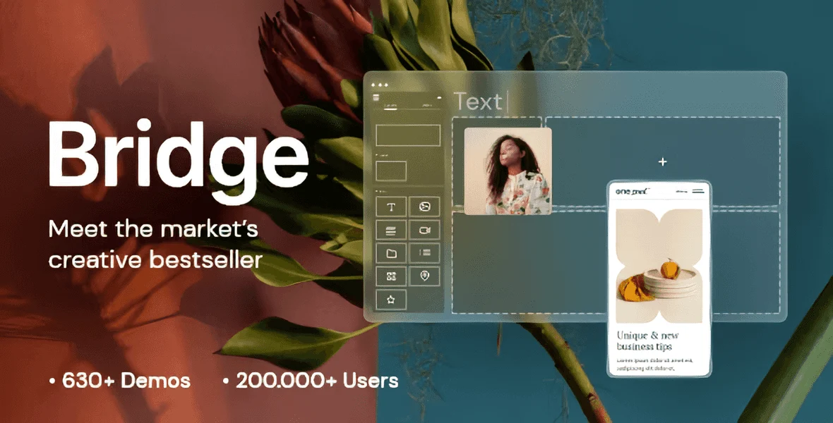 Bridge multi-purpose WordPress theme demo showcase with 200+ website designs