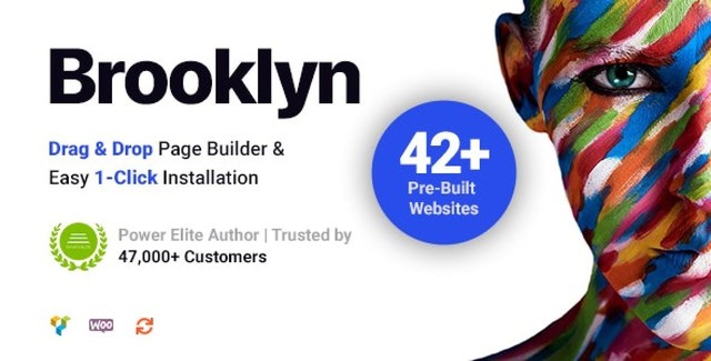 Brooklyn creative multi-purpose WordPress theme with modern design and one-click demo import