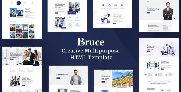 Bruce creative multipurpose Bootstrap HTML template homepage preview