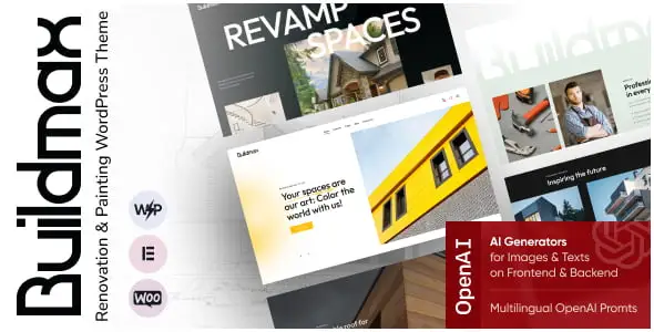 BuildMax renovation and painting WordPress theme for construction websites