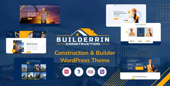 Builderrin construction WordPress theme with Elementor demos