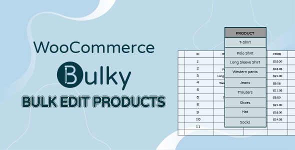 Bulky WooCommerce bulk edit products plugin interface showing filtering options