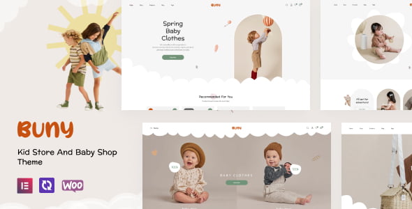 Buny kids and baby store WooCommerce theme storefront preview