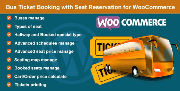 Bus ticket booking seat reservation plugin for WooCommerce showing seat selection interface