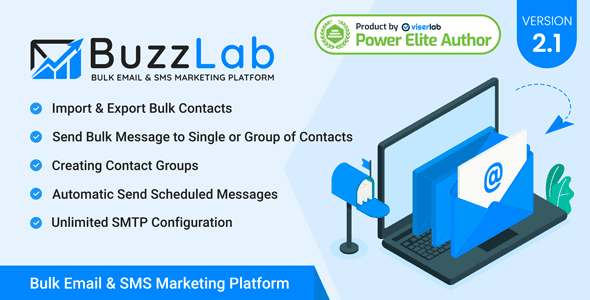 BuzzLab email and SMS marketing PHP script admin dashboard