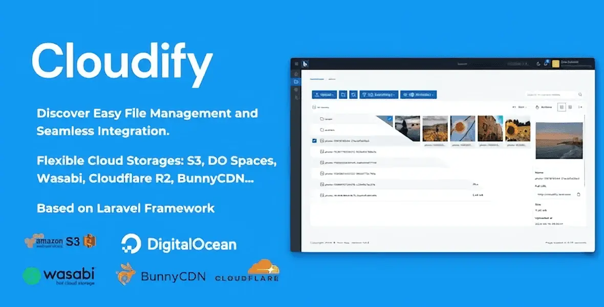 Cloudify self-hosted cloud storage and file manager dashboard interface