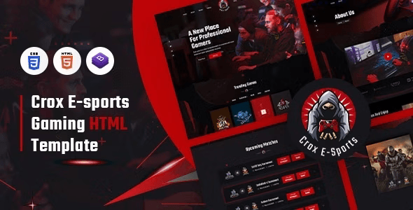 CROX esports HTML5 template gaming website homepage design