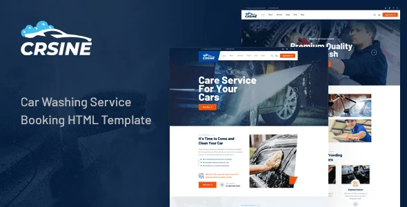 CRSINE car wash service HTML template built with Elementor PRO for automotive business websites