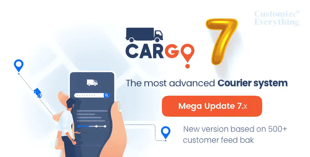 Cargo Pro courier management system dashboard showing shipment tracking, driver assignments, and customer portal interface
