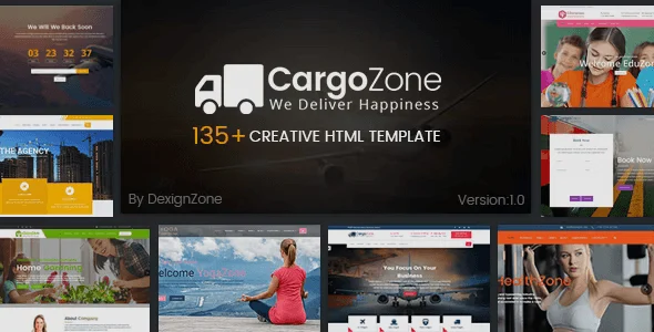 CargoZone logistics HTML template homepage preview