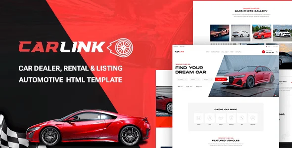 Carlink Automotive HTML Template homepage design for car dealership websites