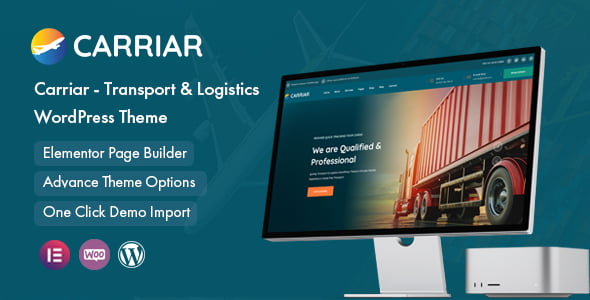 Carriar transportation and logistics WordPress theme preview