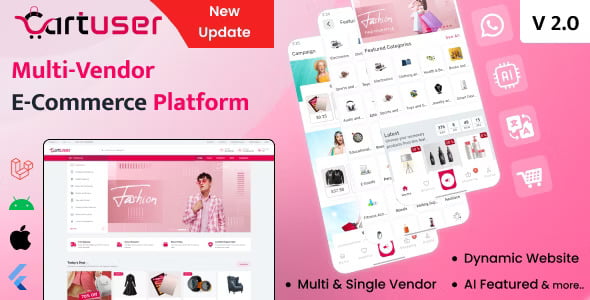 CartUser multi-vendor ecommerce PHP script marketplace platform dashboard