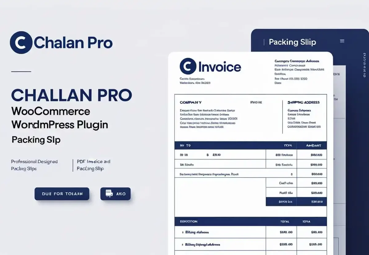 Challan Pro WooCommerce PDF invoice and packing slip plugin dashboard preview