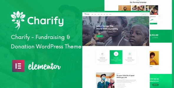 Charify charity WordPress theme for fundraising and donations