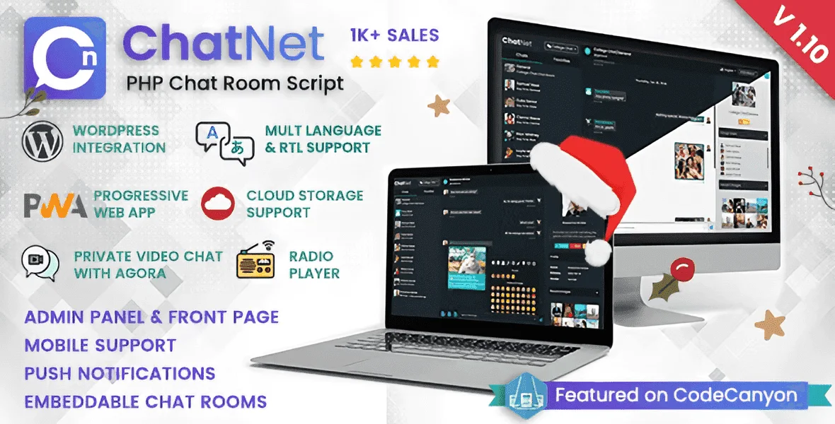 ChatNet PHP Ajax chat room and private messaging script interface