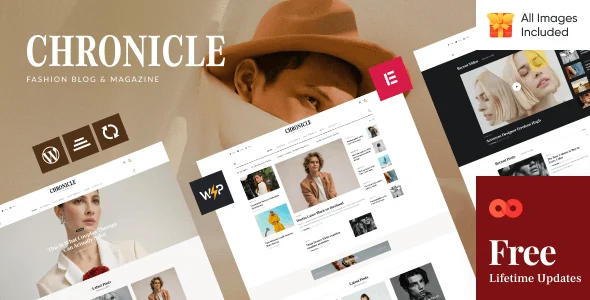 Chronicle magazine blog WordPress theme preview showcasing fashion lifestyle blog layout