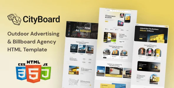 CityBoard outdoor advertising and billboard HTML template preview