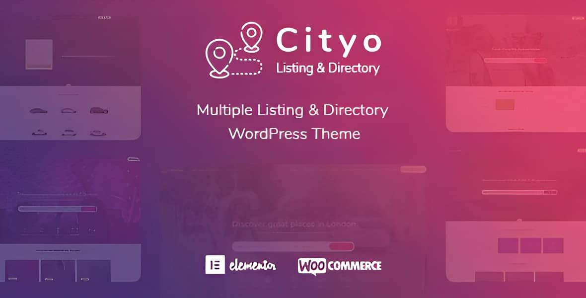 Cityo multi-niche WordPress directory theme with Elementor PRO page builder